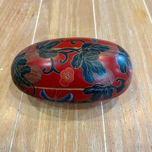 Vintage  Chinese Lacquer Melon Shaped Box